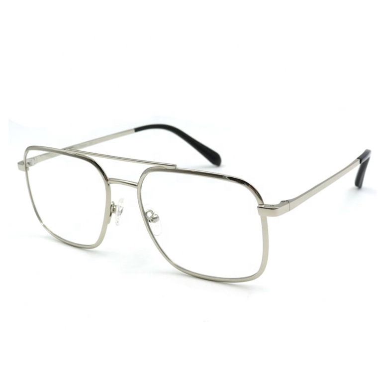 Gafas de protección contra luz azul, gafas ópticas de río, monturas de gafas de moda de acero inoxidable plateado, gafas de Sol Masculino