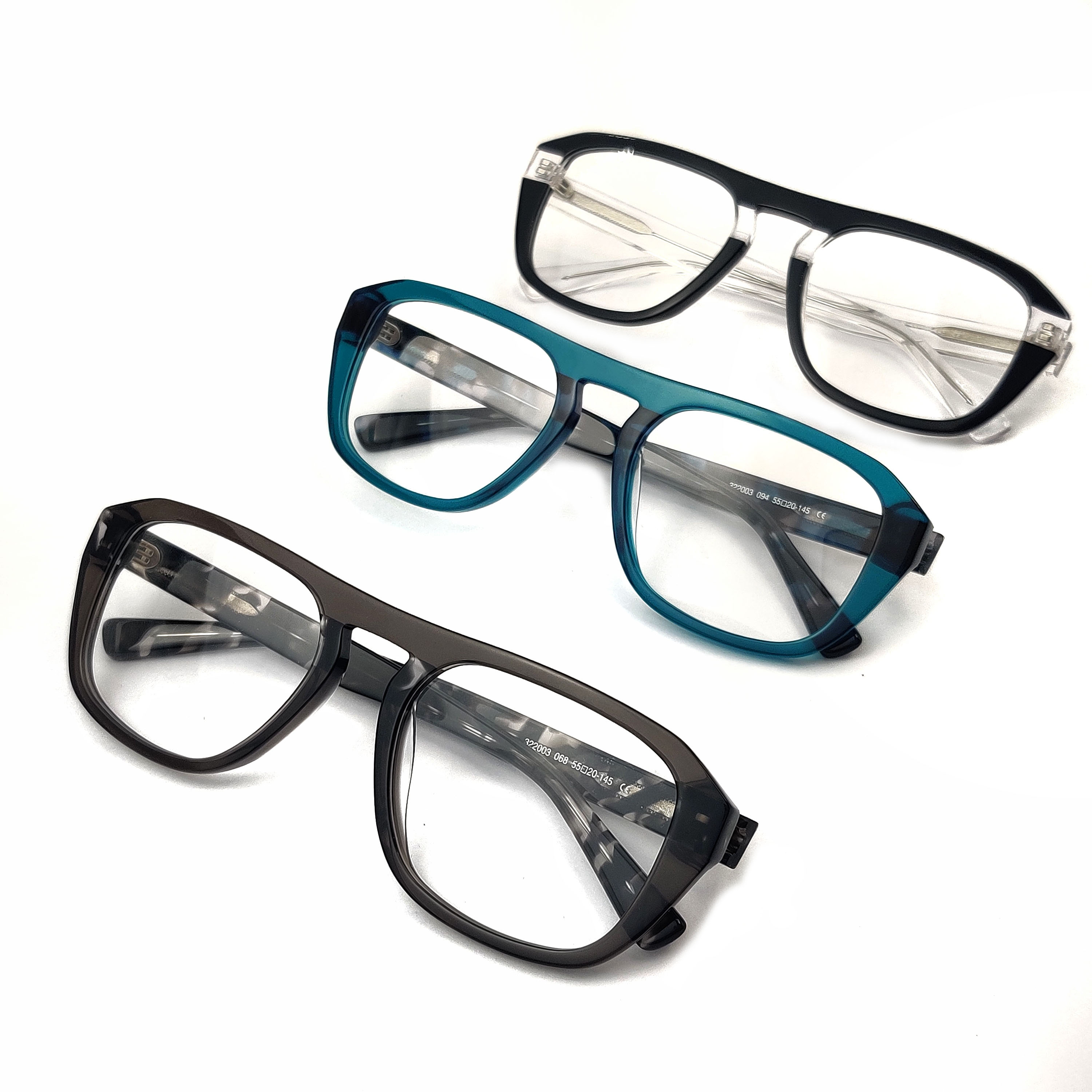Gafas de acetato gris transparente, marcos ópticos de moda que bloquean las gafas antiluz azul