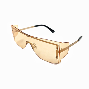 Gafas de sol con montura grande 2022, gafas de sol inspiradas en el diseñador para hombres y mujeres, tonos naranja transparente UV400, nuevas gafas de sol cuadradas grandes
