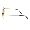 Diseño de tendencia de moda Gafas ópticas Marco ovalado Gafas ligeras Metal dorado en blanco
