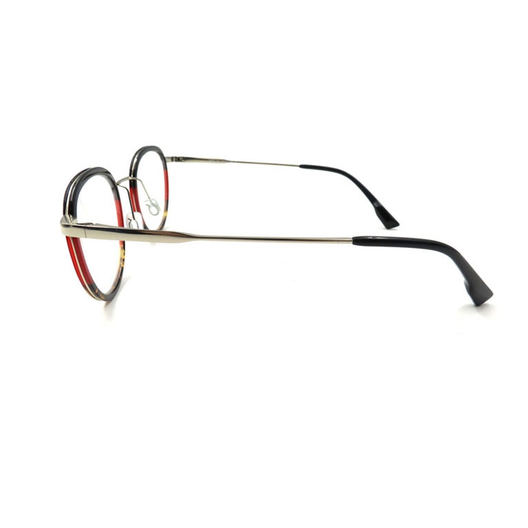Monturas de anteojos dobles Montura de gafas ópticas doradas redondas
